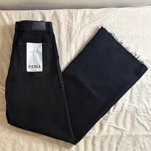 Pistola Women’s Penny Utility High Rise Wide Leg Jeans (Black/Collins) Size 28